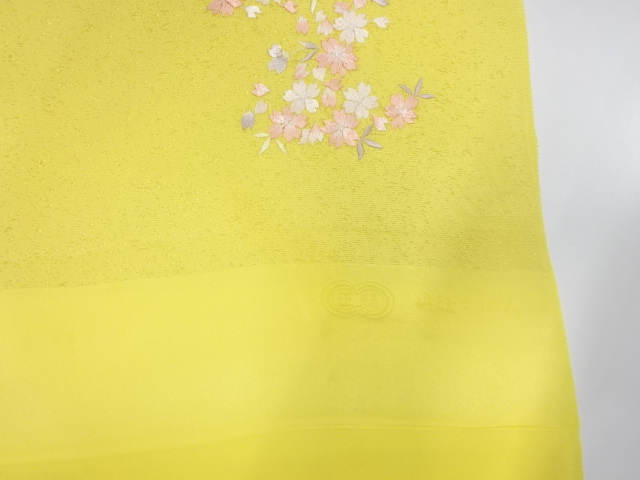  大特価品　未使用品　正絹　丹後ちりめん　刺繍　帯揚げ